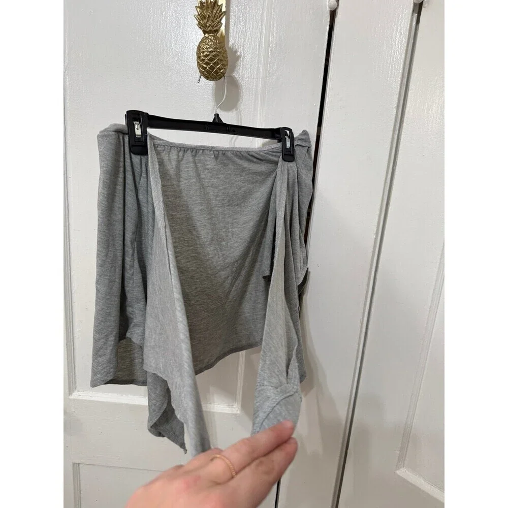 Gray Jersey Wrap Skirt Ballet Dance Yoga Cover-Up